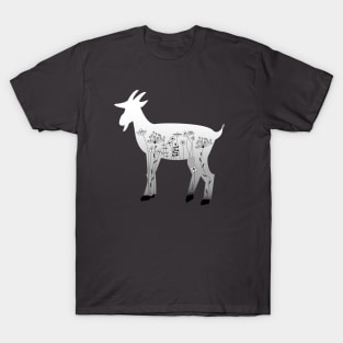 Lispe Goat with Wild Flowers T-Shirt